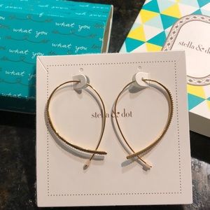 Gold Pave Hoops